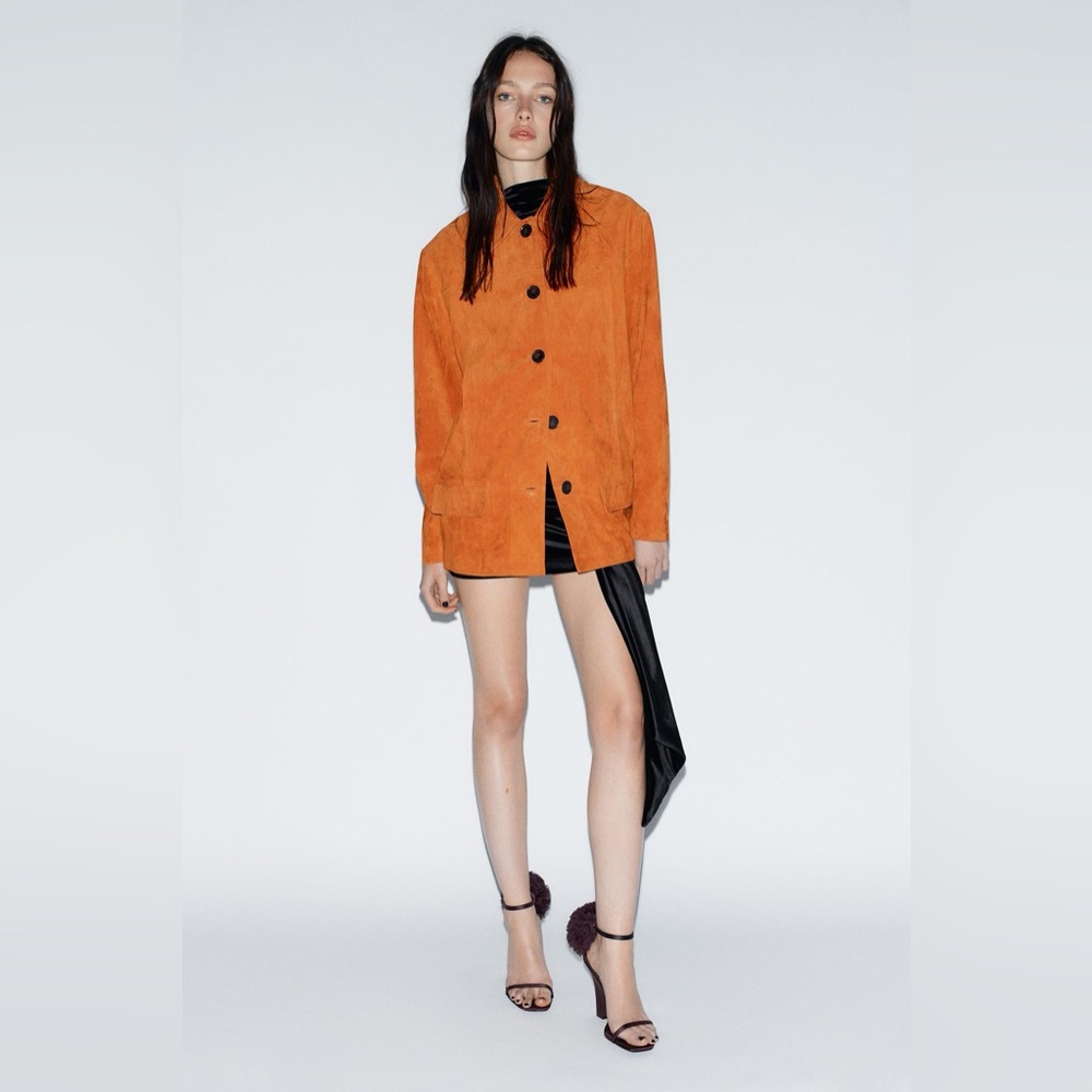 Zara Burnt Orange Suede Jacket